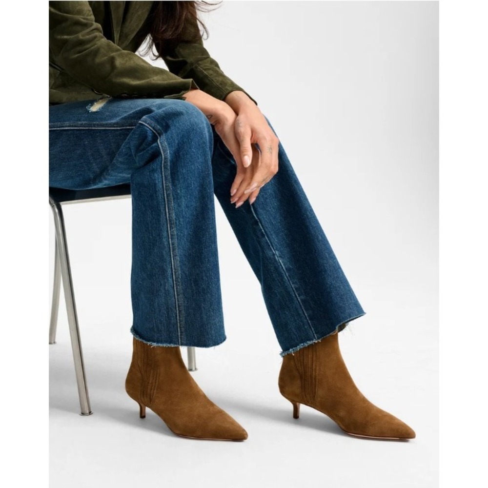 Veronica Beard Lisa Mid-Heel Ankle Booties in Black / NWT & In Box/$495 in Store - Picture 2 of 7